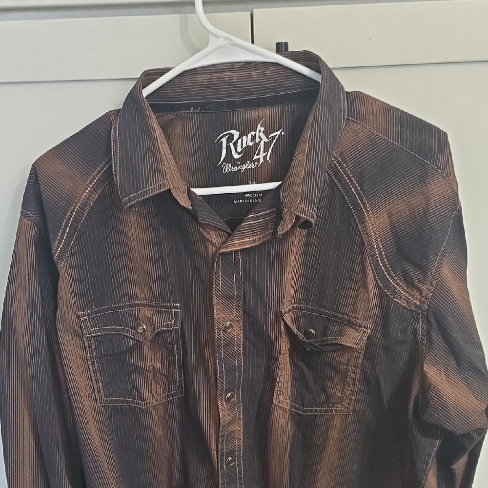 Wrangler Rock 47 Brown/Black Striped Shirt XLT
